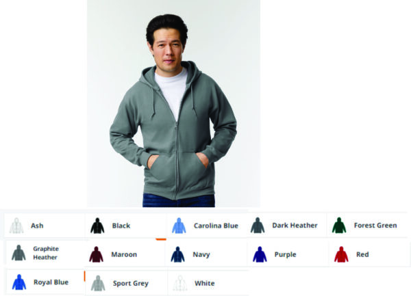 Gildan GD58 Heavy Blend Full Zip hoodie