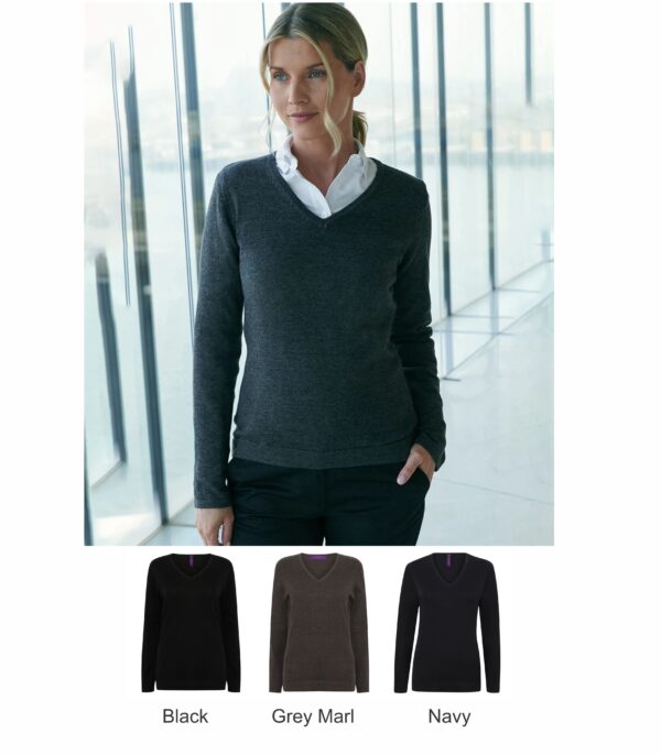 Henbury H721 Ladies Lightweight Vee Neck Jumper