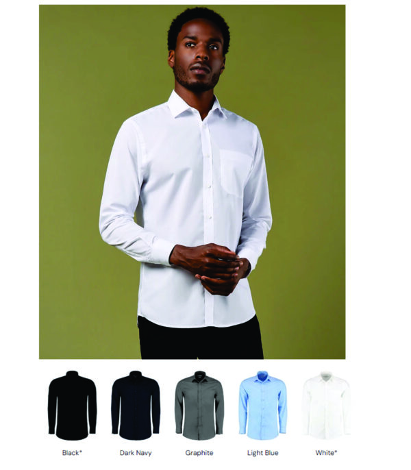 KK142 Kustom Kit Long Sleeve Tailored Poplin Shirt