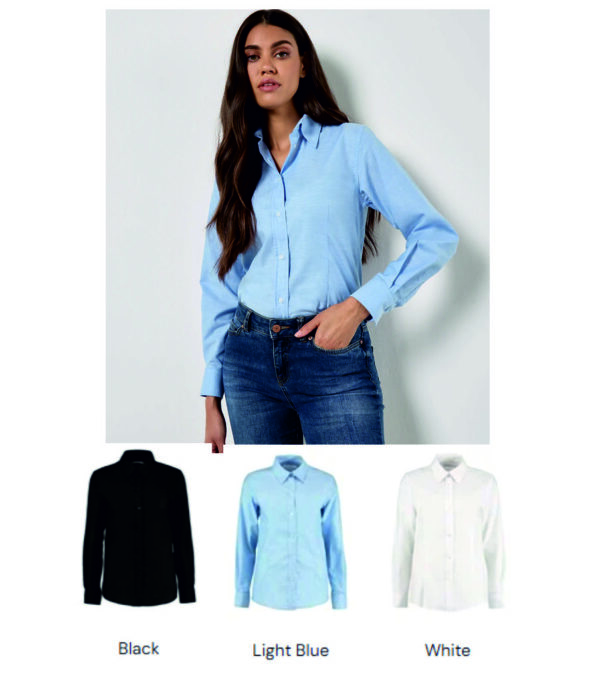 Kustom Kit KK361 Ladies Long Sleeve Tailored Workwear Oxford Shirt