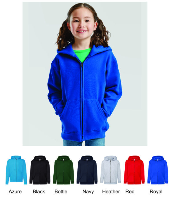 Fruit of the Loom SS16B Kids Classic Zipped Hood Top
