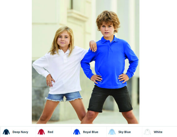 Fruit of the Loom SS45B Child's Long Sleeve Polo