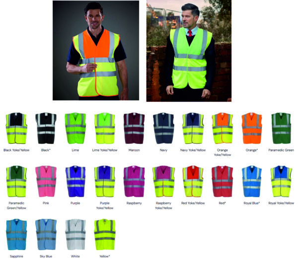 Yoko YK102 Hi-vis Two Band and Braces Waistcoat