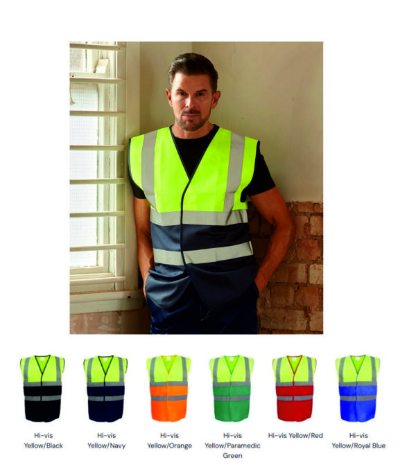 Yoko YK111 Hi Vis Two Tone Waistcoat