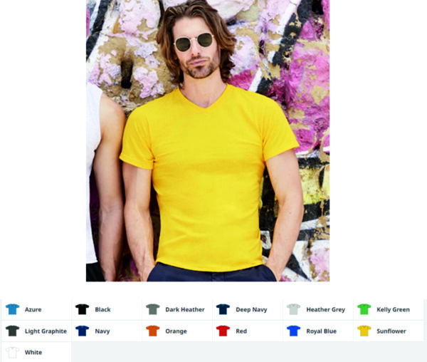 Fruit of the Loom SS7 Value Weight Vee Neck Tee Shirt