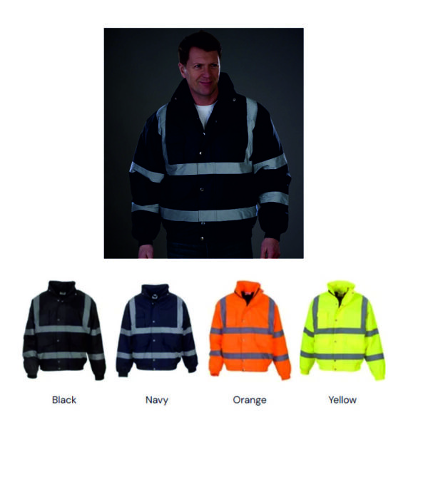 Yoko YK200 Hi Vis Classic Bomber Jacket