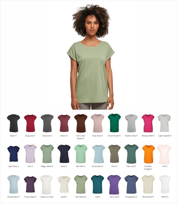 Build your Brand BY021 Women's Extended Shoulder Tee