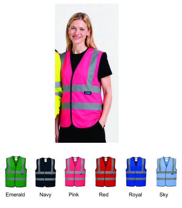 Uneek UC801 Sleeveless Safety Waist Coat - coloured
