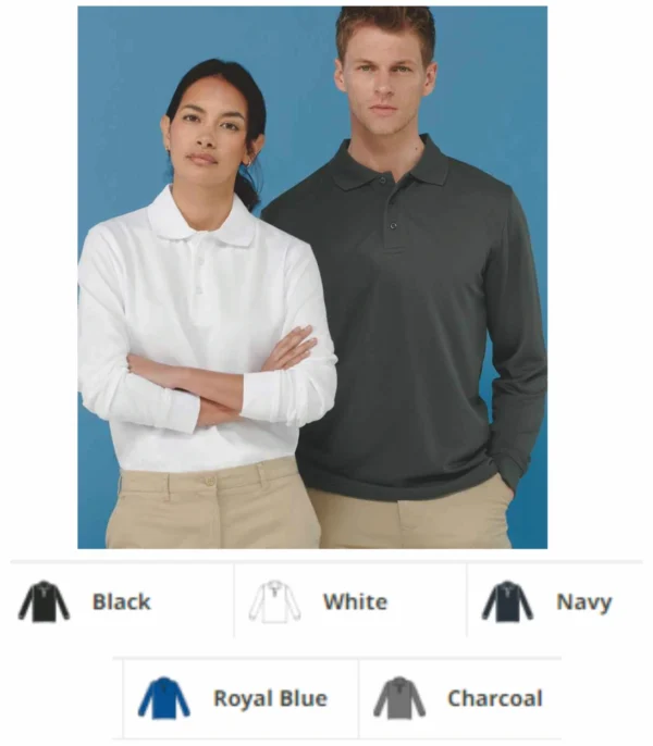 Henbury H478 Unisex Coolplus Long Sleeved Polo