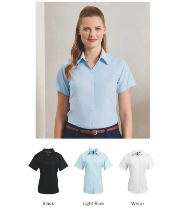 Premier PR336  Signature Oxford Ladies short sleeve shirt