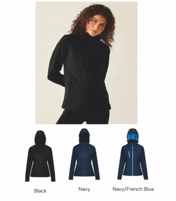 Regatta RG636 Ladies Venturer Three Layer Hooded Soft Shell Jack